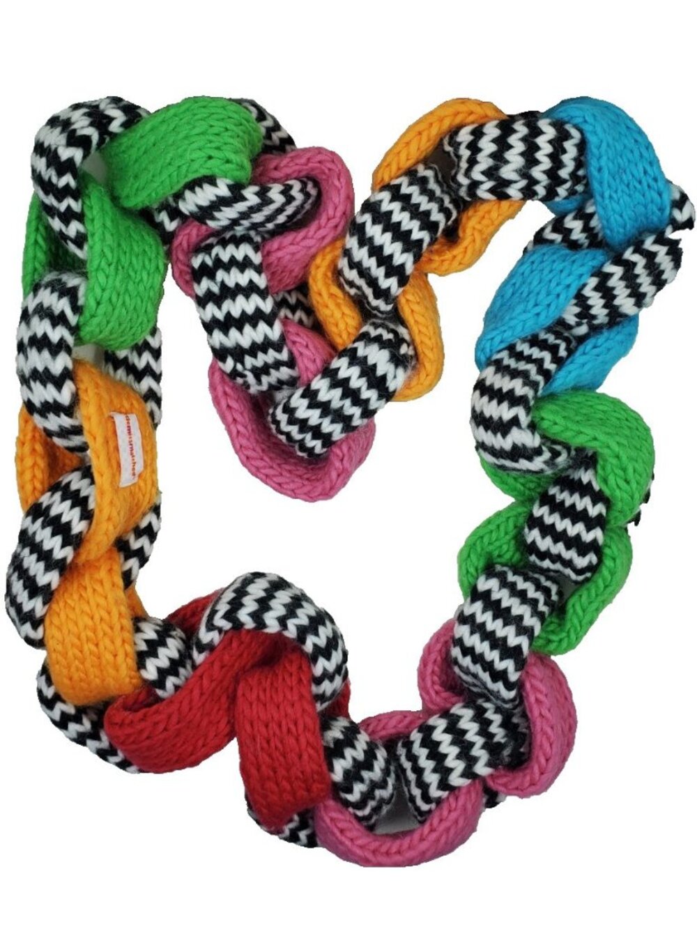 Little Miss Matched Chunky Knit Chain Link Scarf Colorful Rainbow Infinity Cozy